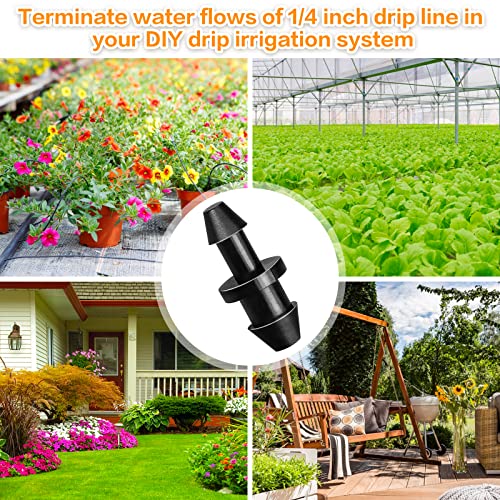 Gardrip Drip Irrigation End Plug: 120 Pack Barbed End Cap Irrigation Parts Fit for 1/4 Inch Drip Tubing Line Closure for Garden Lawn System - color: Plug-120P