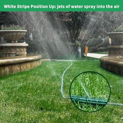 Watoo 2026 Sprinkler Hose & Soaker Hose for Yard - 75 FT Reinforced Flat Garden Hose with Holes, Heavy Duty No-Kink Lawn Irrigation Hose (Includes Stakes, High Pressure Spray) - size: 75FT
