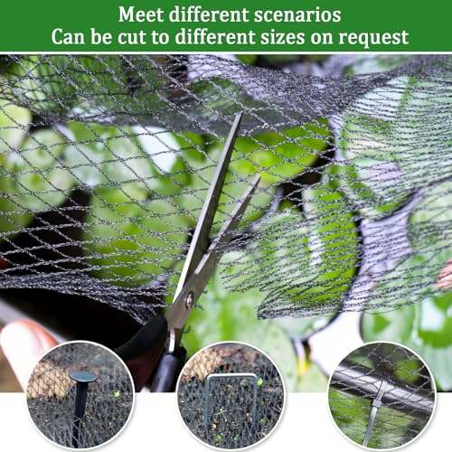 8 X 100 Ft Garden Netting, 5/8in Mesh Heavy Duty Bird Netting for Vegetable, Fruit Trees, Blueberry Bush Protection, Reusable Poultry Netting Against Birds, Deer, Rabbit and Cat, Chicken Coop Net - size: 8 X 100 Ft