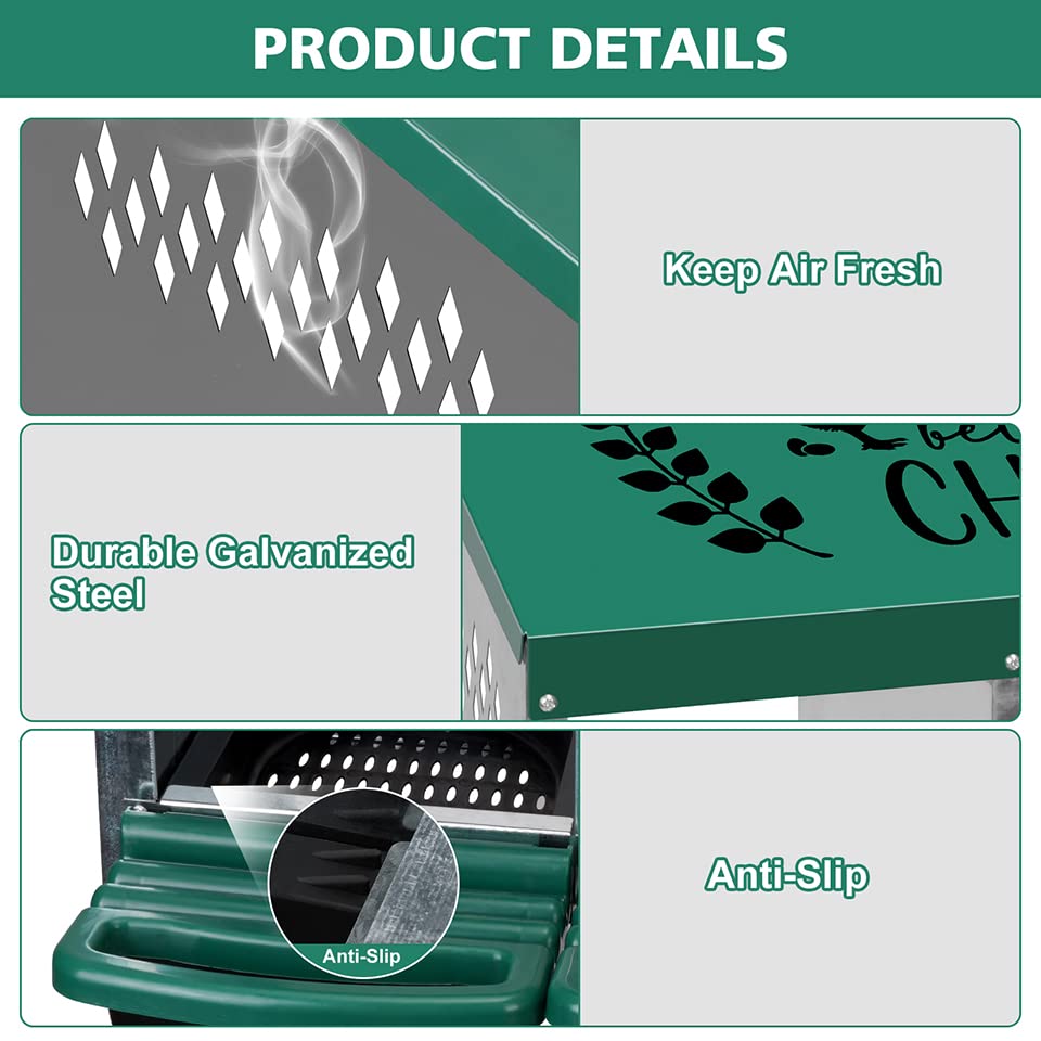 Tgeyd Nesting Boxes - 3 Holes for Laying Eggs - Chicken Brooder Box with Perch - Coops for 3 Up to 12 Chickens - size: 3 Holes