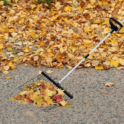 Stainless Steel Hand Rake | Ergonomic Adjustable Chicken Manure Scoop,Long Handle Heavy Duty Bow Rake | for Grass Shrub Debris Pine Needle Thatching Outdoor Camping Gardening Landscape Turf Autumn