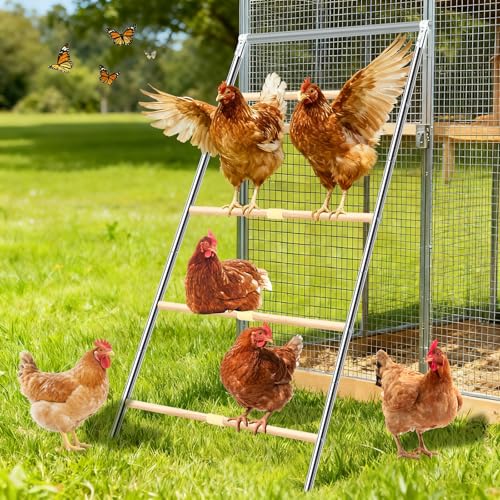 Chicken Perch Roosting Bars, Chicken Roost Ladder for Coop Farm Cock Toy and Coop Accessory Perfect for Backyard Poultry, Hen Perch for Farm Chick Ladder - color: Wooden