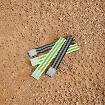 8pcs Reflective Bike Pant Leg Straps Elastic Adjustable Ankle Bands for Cycling Night Safety Visibility Running Sports Gear