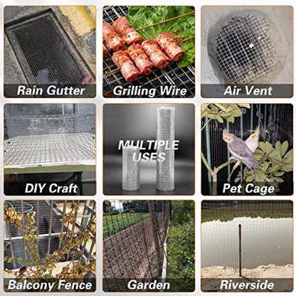 Hardware Cloth 16'' x 20' 1/4 in Galvanized Wire Mesh Roll (23 GA) Chicken Wire Fence Roll for Chicken Pen/coop Fences, Screen mesh, Rabbit/Snake Fences, Poultry enclosures, Handicraft Making, etc. - size: 16In x 20Ft