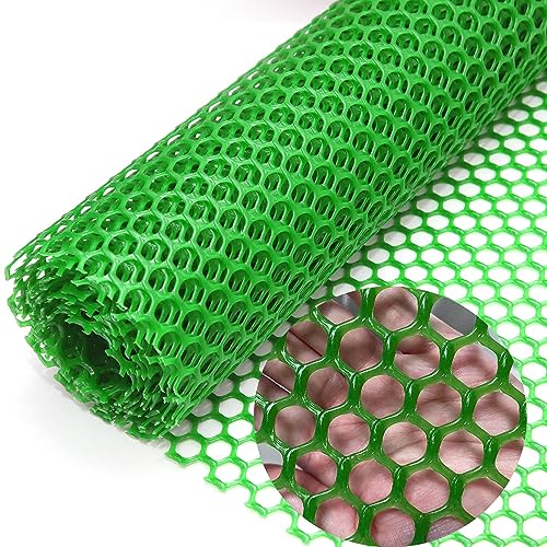 Chicken Wire Fence Mesh, Plastic Hexagonal Fencing for Gardening, 15.7IN x 10FT Green Poultry Fencing,Garden Netting, Chicken Wire Frame for Crafts, Floral Netting - color: Green