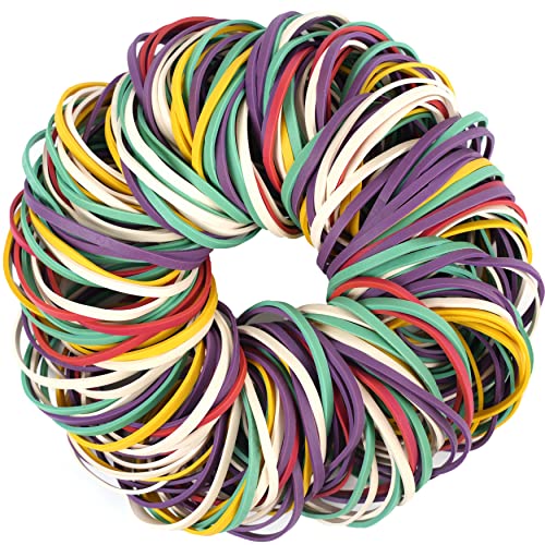 AMUU Rubber Bands #33 colors rubber band About 200pcs size 33 rubber Bands for Office School Home Strong Elastic Band 5 colors Loop Office Supplies - color: Purple, blue, red, yellow, white