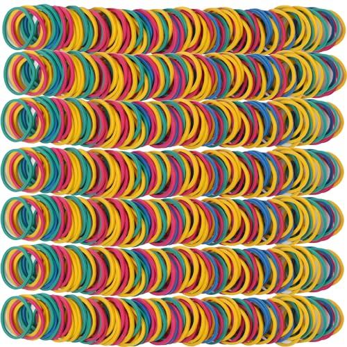 Foshine Rubber Bands Small Mini Elastic Band Yellow Blue Green Red 1300pcs Rubber Band 1.2inch Office Supplies Home Inside Diameter 0.63in (Multicolour)