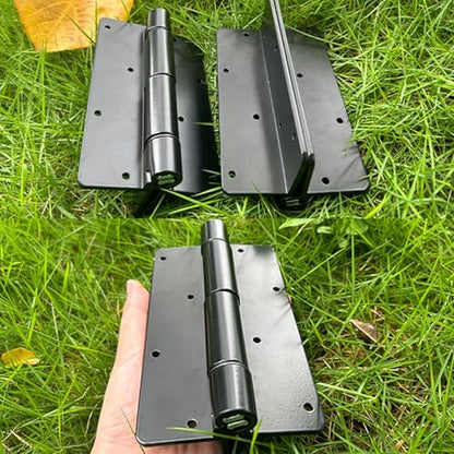 Upgraded 5.75" Aluminum Self Closing Gate Hinges, Fence Gate Hinge for Aluminum | Vinyl | Iron | Wood Gates, Self Closing Force Adjustable Spring Hinges -1Pair (Black)