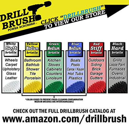 Industrial Cleaning Supplies: 5-Inch Flat Black Ultra Stiff Bristles Spin Brush - Electric Spin Scrubber BBQ Grill Brush for Deep Cleaning - Rust Removal - Power Cleaning Brush - Garage Floor Scrubber