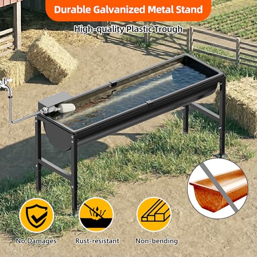 Automatic Animal Waterer 11 Gallon | Automatic Water Dispenser with Float Valve, Easy to Assemble, Feeding Goat, Sheep, Horse, Dog in Farm - size: 1 PC