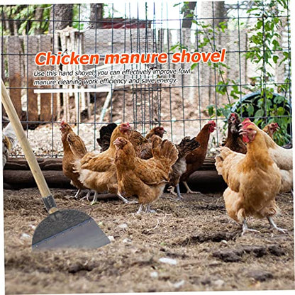 DECHOUS Manual Shovel for Cleaning Spade for Chicken Coop and Henhouse Heavy-Duty Cleaning Tool Long Handle for Farm Use - size: 30X27X2.5cm