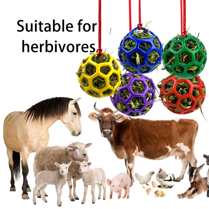 Farm Stall Hanging Feeder Toy Ball for Horses, Goats, Sheep – Durable TPR Feeding Ball, Hay Feeder for Animal Enrichment, Stretch-Resistant Design (Black) - color: black