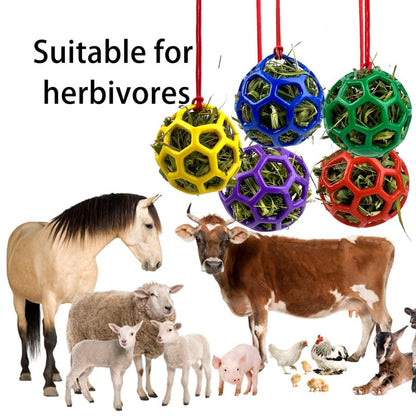 Farm Stall Hanging Feeder Toy Ball for Horses, Goats, Sheep – Durable TPR Feeding Ball, Hay Feeder for Animal Enrichment, Stretch-Resistant Design (Purple) - color: purple