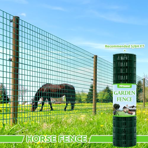 Green PVC Coated Welded Wire Fencing,2"x3" 16 Gauge,72inch H x 50ft L Garden Wire Fence Roll,2/3/4/5/6ft Tall x 50/100 ft Long Hardware Cloth Metal Mesh for Yard,Farm,Chicken,Dog,Vegetable Protection - color: Green, size: 2"x3" 72inx50ft