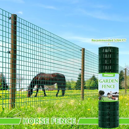Green PVC Coated Welded Wire Fencing,2"x3" 16 Gauge,72inch H x 50ft L Garden Wire Fence Roll,2/3/4/5/6ft Tall x 50/100 ft Long Hardware Cloth Metal Mesh for Yard,Farm,Chicken,Dog,Vegetable Protection - color: Green, size: 2"x3" 72inx50ft