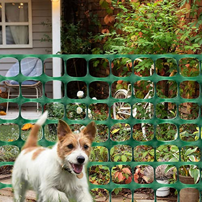 DOEWORKS Safety Fence, 4 x 100 FT Green Plastic Mesh Fence Roll Barrier Netting for Construction Fencing Animal Fencing Garden Fencing and Event Fencing - color: Green