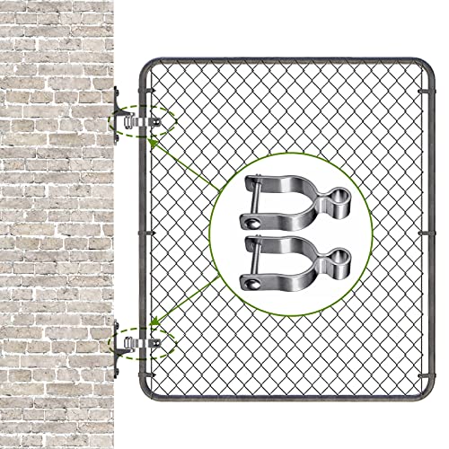 Insaga 304 Stainless Steel Gate Hinge for Chain Link Fence - 2 Pack Female Hinge Fit 2-3/8" Post/Pipe (5/8" Pin) with Bolts/Nuts Included - Heavy Duty Fence Hinges for Farm,Cattle,Residential Gates - color: Female-2-3/8''-2pcs