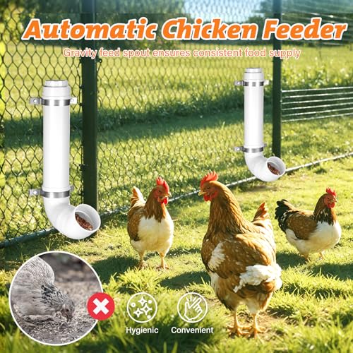 PVC Pipe Chicken Coop Feeder, Rat-Proof with Lid, Poultry Feeder (1 Pack) - color: 1pack