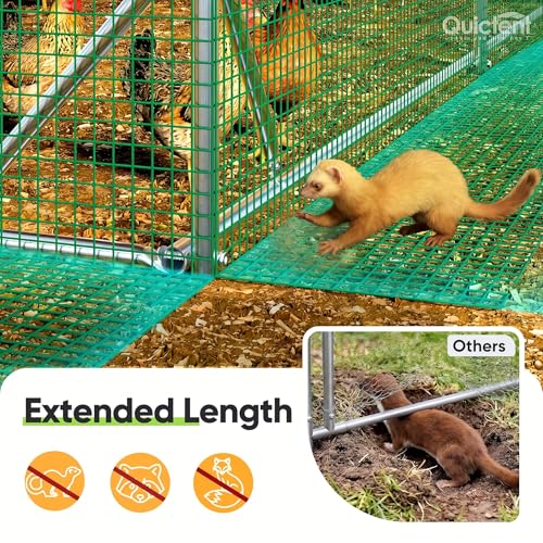 Quictent Premium Large Metal Chicken Coop Run Upgraded with Reinforced Hardware Cloth & Galvanized Metal Tube, Walk-in Poultry Cage for Outdoor Yard Farm, Waterproof Cover, 19.7x9.8x6.6FT