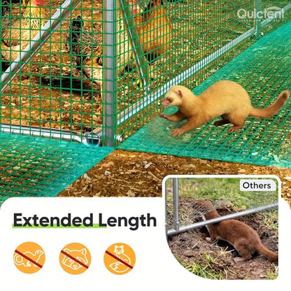 Quictent Premium Large Metal Chicken Coop Run Upgraded with Reinforced Hardware Cloth & Galvanized Metal Tube, Walk-in Poultry Cage for Outdoor Yard Farm, Waterproof Cover, 19.7x9.8x6.6FT