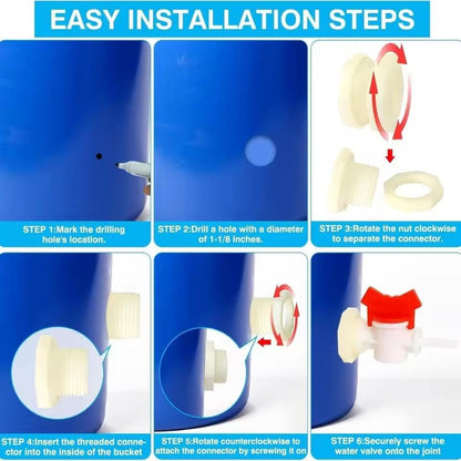 5 Pack Rabbit Watering System Bucket Connector Kit with 1/2 Inch Bulkhead Fitting, 5/16 Inch Barb Ball Valve and Mesh Filter for Automatic Poultry Waterer, Rain Barrel Kit and Animal Water Dispenser