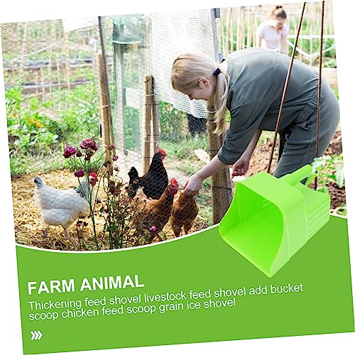 Outanaya Thick Plastic Feed Shovel for Livestock 1.5L Animal Feed Scoop Handle for Grain Rice and Ice Cube Handling