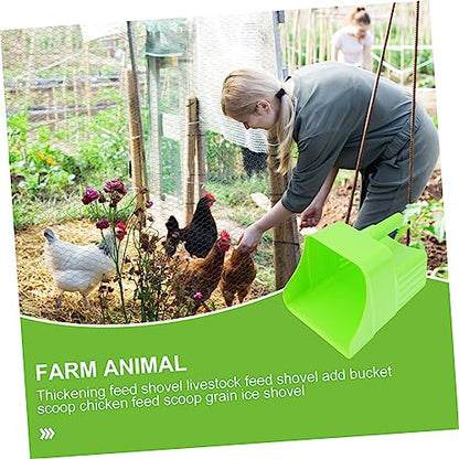 Outanaya Thick Plastic Feed Shovel for Livestock 1.5L Animal Feed Scoop Handle for Grain Rice and Ice Cube Handling