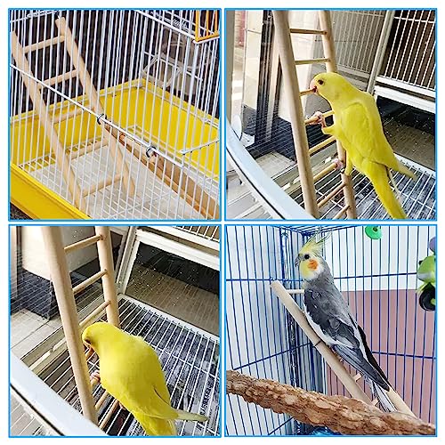 5pcs Wooden Bird Ladder for Parrots Cage 5 Basic Sizes Perch Parakeet Climbing Toys Hanging Pet Natural Step Cockatoo Lovebirds
