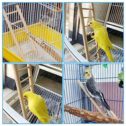 5pcs Wooden Bird Ladder for Parrots Cage 5 Basic Sizes Perch Parakeet Climbing Toys Hanging Pet Natural Step Cockatoo Lovebirds