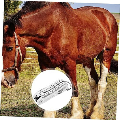 Kisangel Horse Measuring Tape for Livestock Reusable Tape Measure Tool for Accurate Horse Weight and Height Measurement Tear-Resistant Dual-Sided Markings Portable for Farm Use