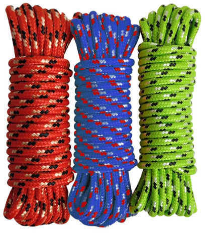 Diamond Braided Polypropylene Rope Nylon Mix Thick Heavy Duty Ropes 1/4 inch 25ft High Strength Rope Perfect for Clothesrope Camping Hiking and Other Outdoor Activities 1/4 25ft 3Pack - size: 1/4'' 25ft 3Pack