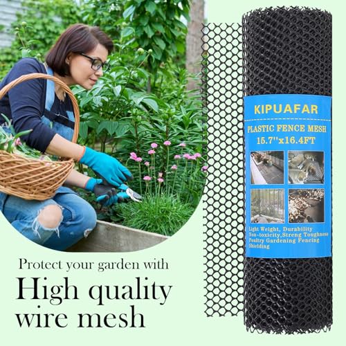 Pet Proof Barrier Net, Black Plastic Chicken Wire Mesh Fencing, Balcony Cat Safety Net & Garden Snake Barrier, Heavy Duty Protection for Chicken Coops, Rabbit Hutches, Dog Kennels (Black, 15.7IN*50) - color: Black, size: 15.7 IN * 50 FT