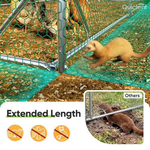Quictent Essential Series 6.6x9x6.6ft Metal Chicken Coop Run with Climbing Ladder, Walk-in Outdoor Poultry Cage with PVC Coated Chicken Wire, Hen Duck Rabbit Farm House, Waterproof Anti-UV Cover - size: 6.6x9ft