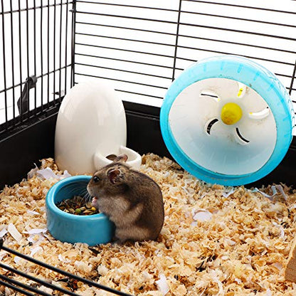 2 Pcs Ceramic Hamster Bowl, Small Animal Food Bowl and Water Dish Feeder for Hedgehog Hamster Guinea Pig Sugar Glider Rat Gerbil Mice Chinchilla (Colors May Vary)