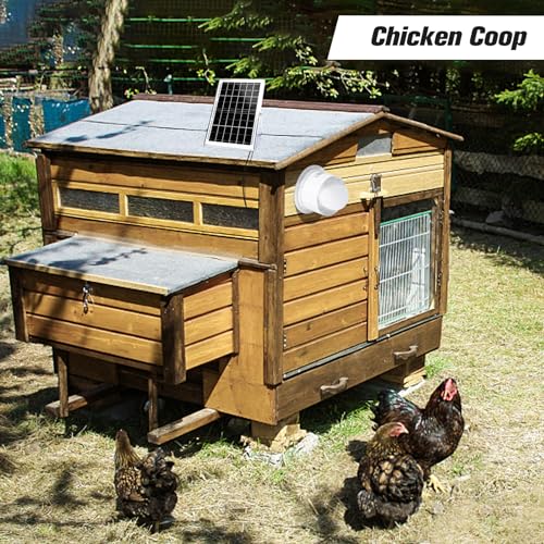 blessny Solar Powered Exhaust Fan, 15W Solar Panel + 6" Ventilation Vent Fan for Outside Greenhouse, Chicken Coop, Shed, Pet House - size: 6" Fan Kit
