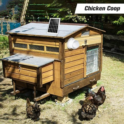 blessny Solar Powered Exhaust Fan, 15W Solar Panel + 6" Ventilation Vent Fan for Outside Greenhouse, Chicken Coop, Shed, Pet House - size: 6" Fan Kit