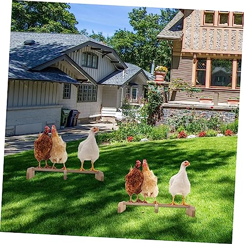 Mipcase Wooden Chicken Perch Stand Toy for Hens Roosting Bar for Chickens Sturdy Bird Stand Accessory for Pets for Parrots and Small Birds
