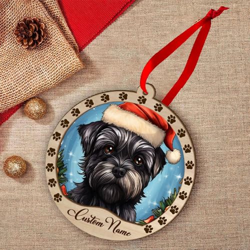 Personalized Affenpinscher Ornament, Affenpinscher Christmas Ornament, Custom Name Affenpinscher Dog Suncatcher for Christmas Tree - color: Affenpinscher