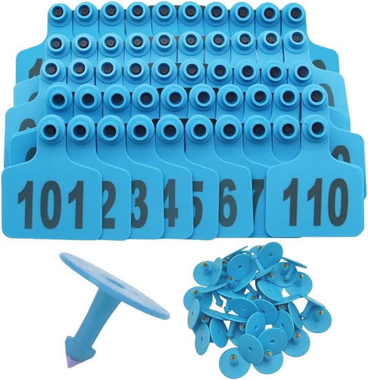 Cattle Ear Tags with Numbers Plastic Livestock Ear Tag Marker Livestock Ear Tag for Goat Cattle Cows Calf Sheep Pig Pink Bull 101-200 Blue 501-600 - color: Blue, size: 501-600