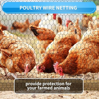 24'' x 50' Black Chicken Wire Fencing, 1 inch Chicken Wire and 19 Gauge Poultry Netting, Garden Mesh Fence Roll for Floral Arrangements,Crafts, Farm,Livestock,Pet Protection - size: 19 gauge 24'' x 50'