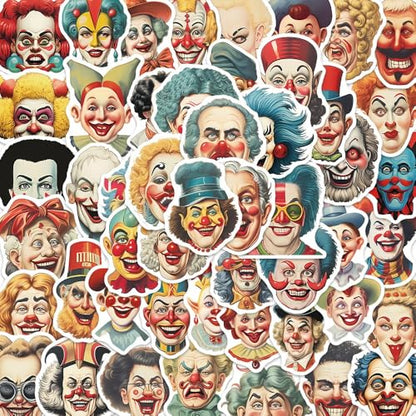 50pcs Cool Character Clown Stickers for Water Bottles Skateboard Luggage Laptop Bumper Waterproof Vinyl Clown Stickers Bulk for Boys Teens Adults (Clown) - color: Clown