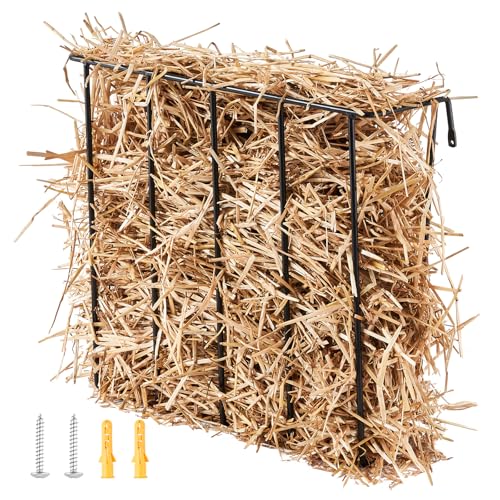 VEVOR Livestock Feeder, 24 Gallon Large Capacity, Heavy-Duty Steel Goat Hay Rack, 27'' Long Wall Mounted Horse Hay Holder, Multiple Sided Feeding Rack for Sheep Farm Livestock Indoor Outdoor - size: 24 Gal