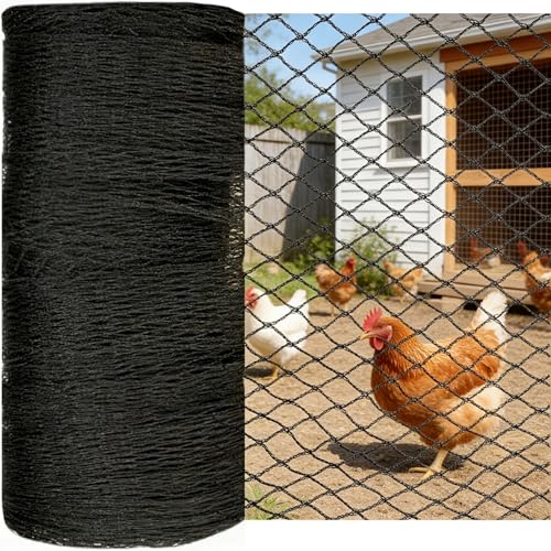 Bird Netting for Chicken Coop 50x100 FT, 1 in Mesh Chicken Run Netting Roof Cover Against Hawks, Eagles, Owls, Strong Woven Bird Netting for Garden, Fruit Tree, Plant, Vegetable Protection - size: 50X100 FT