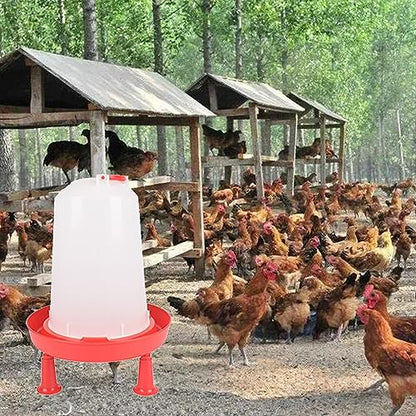 Thicken Chick Fountain Waterer Set for Outdoor Poultry Feeding Water Containers for Duck Quails Pigeons Water Fountain - size: 1.5KG