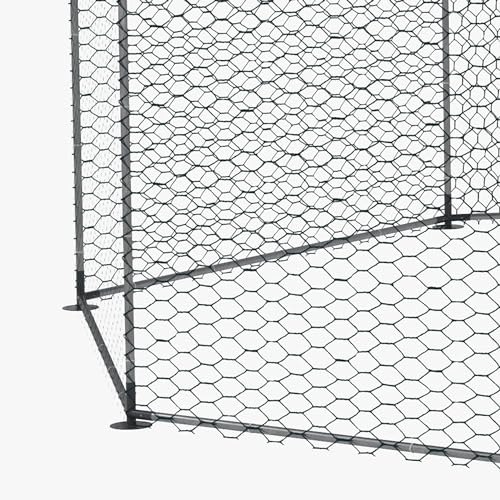 PawHut Large Chicken Coop Metal Chicken Run for Chickens with Waterproof and Anti-UV Cover, Polygon Shaped Walk in Fence Cage Hen House for Outdoor and Yard Farm Use, 1" Dia, 17.1' x 15.7' x 9'