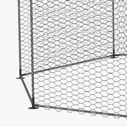 PawHut Large Chicken Coop Metal Chicken Run for Chickens with Waterproof and Anti-UV Cover, Polygon Shaped Walk in Fence Cage Hen House for Outdoor and Yard Farm Use, 1" Dia, 17.1' x 15.7' x 9'