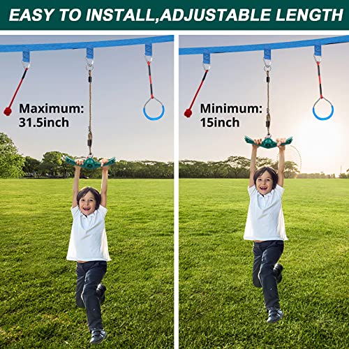 YAMIPROBI Swing Spins Set: 360° Handle Twist-Spin Flips Toy - Slackline Attachments Activate Play Powers - Accessories for Kids' Playground and Backyard Fun, Green - color: Green