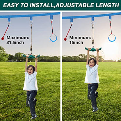 YAMIPROBI Swing Spins Set: 360° Handle Twist-Spin Flips Toy - Slackline Attachments Activate Play Powers - Accessories for Kids' Playground and Backyard Fun, Green - color: Green