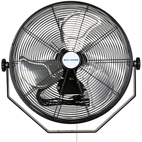 BILT HARD 4300 CFM 18 in. Industrial Wall Mount Fan, 3-Speeds High Velocity Wall Fan with Sealed Motor, Heavy Duty Metal Barn Fans for Garage, Commercial, Greenhouse, Warehouse, Shop Use - size: 18 inch