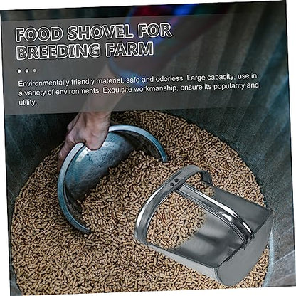 Kisangel Thickened Iron Shovel for Feeding Handheld Feed Scoop for Livestock Farm